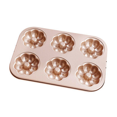 

Jekero baking tools golden non-stick cake mold flower donut mold baking six mold