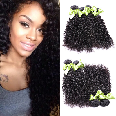 

10A Brazilian Kinky Curly 4pcslot Virgin Hair Grade Unprocessed Human Hair Weave Culry Hair Extensions Brazilian Hair Bundles