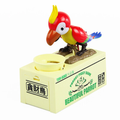 

SURPRESA V Piggy Bank For Coins Huggry Parrot Automatic Stole Coin Saving Money