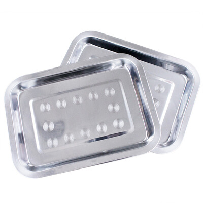 

Easy Tour Stainless Steel Small Fruit Plate Self-driving Equipment Food Tray Storage Tableware 27cm20cm