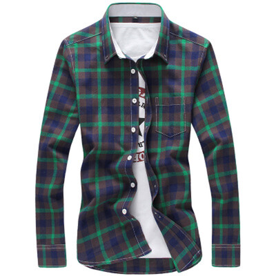 

2017 young men's SHIRT COTTON PLAID Korean fat XL DP shirt shirt students tide