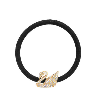 

SWAROVSKI Swarovski iconic Swan rose gold / black ladies swan embellishment hair accessories elastic hair ring 5171358