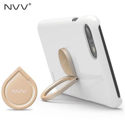 

NVV (NS-1) Qiao water drops metal finger buckle bracket can be magnetic lazy car phone holder Apple Huawei millet general champagne gold