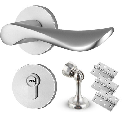 

Yuhuaze simple interior split lock silent double tongue security door lock set with 3 hinge 1 door suction