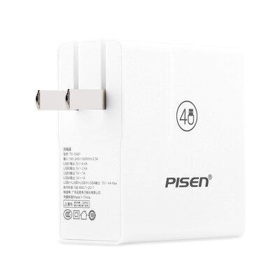 

Pisen 4-port USB 4A charger Phone tablet mobile power charger 4-port charging head without data cable Apple white