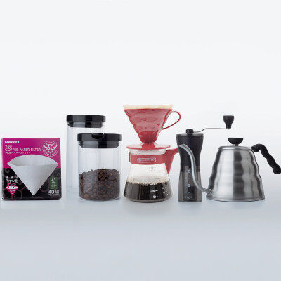 

Jingdong Supermarket] HARIO Japan hand-washed coffee set suit drip filter coffee equipment set hand-washed coffee entry-level primary edition seven-piece suit