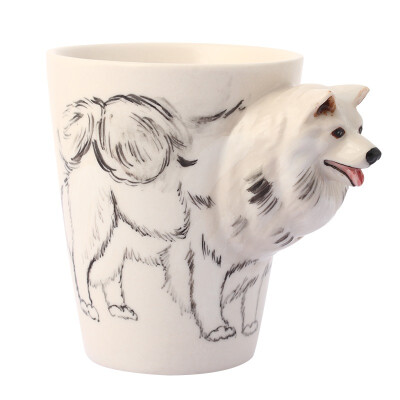 

Fun 3D stereo ceramic mug pure hand-painted animal cup series Samoyed