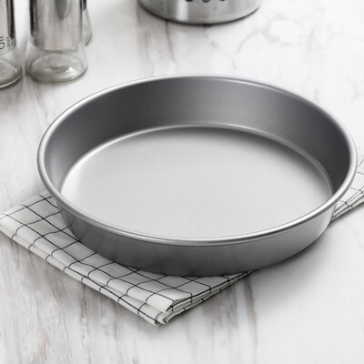 

Magic Kitchen Glacier Silver 9-inch Pizza Tray with Deep Pizza Plate Heavy Carbon Steel Baking Mold MK-J011