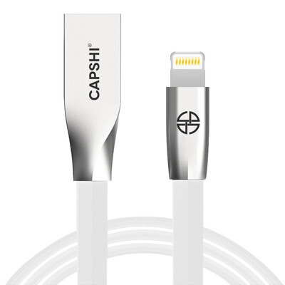

Capshi Apple 6 / 5S / 7 data cable phone charger line power cord zinc alloy 1.2 m white support iphone5 / 6s / 7P / SE / ipad air mini