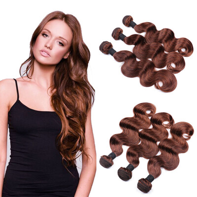 

8A Grade Brazilian Virgin Hair human hair bundles Body Wave style 3pcslot 4 Light Brown Body Wave hair Brazilian Weave Bundles