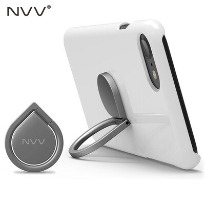 

NVV (NS-1) Qiao water drops metal finger buckle bracket can be magnetic lazy car phone holder Apple Huawei millet general metal gray