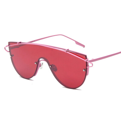 

Peekaboo fashion brand one piece lens sunglasses women metal vintage oversized tinted sun glasses mirror male female pink Cool