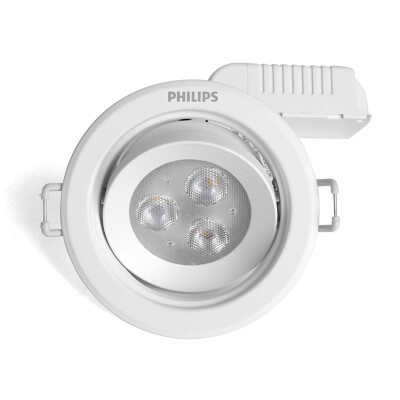 

Jingdong supermarket] Philips (PHILIPS) LED spotlight opening 7 cm embedded cattle eye lamp adjustable angle lamp white Hao move 3w