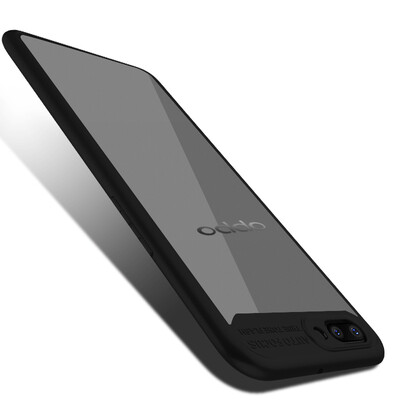 

KOOLIFE OPPOR11 case shell case full package edge acrylic transparent shell camera protection anti-crash shell male&female models for oppo r11 black
