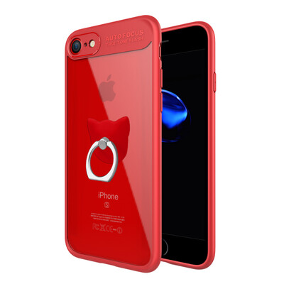 

Mo Fan Apple 7 mobile phone shell iPhone7 protective cover (to send the film + ring ring bracket) all-inclusive transparent hard shell back around the fall soft shell red