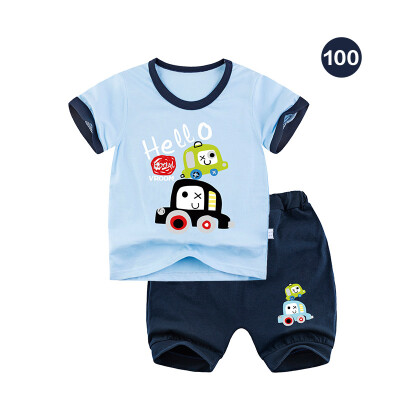 

Yue Tong Lai children's suit summer boys short-sleeved T-shirt harem pants summer suit Y1943 Kazakhstan car 100