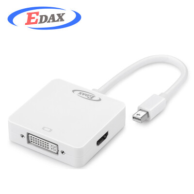 

EDAX Apple 4K Mini DP to HDMI / VGA / DVI triple converter Mini Displayport lightning interface Mac connected display white E009