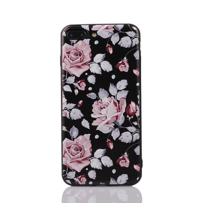 

Retro Peony Rose Lily Case For iPhone 7 6 6s Plus 3D Relief Painted Flowers Soft TPU Cover Back Case For iPhone 6 7 6s