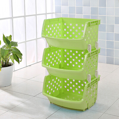

Kitchen Vegetable Shelf Storage Rack Fruit Storage Basket Storage Rack Storage Basket Green 3 Pack