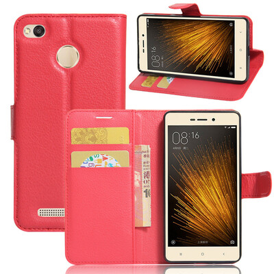 

GANGXUN Xiaomi Redmi 3X Case High Quality PU Leather Flip Cover Kickstand Anti-shock Wallet Case for Xiaomi Redmi 3X