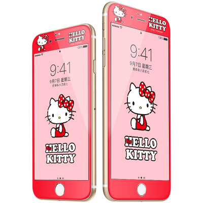 

Отличный плюс подлинный HelloKitty Apple iPhone7 Plus закаленный полный охват мультфильма защитная пленка телефона 3D мягкий край анти-сломанный цветной фильм, сидящий Кейти