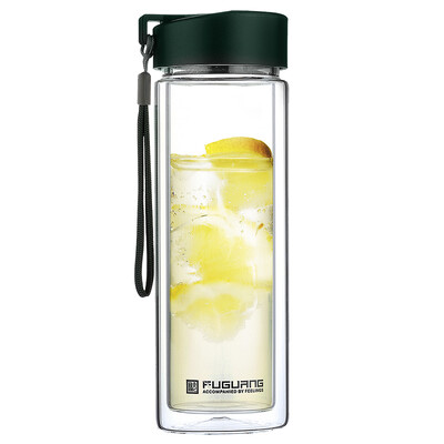 

Fuguang double explosion-proof heat-resistant large-capacity glass 420ml dark green