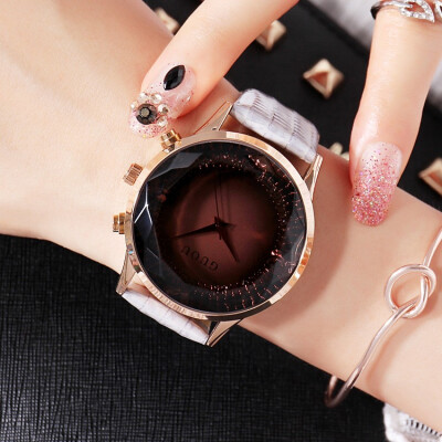 

2017 New Fashion Big Diamond Watches Beauty Crystal Lady Watch Luxury Rose Gold Leather Starps Watch Lords and Ladies Womens