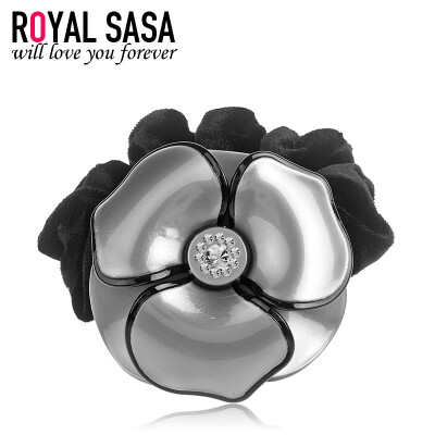 

Royal Sasa (Royalsasa) headdress jewelry plate hair ring hair rope rope acrylic camellia imitation crystal gray