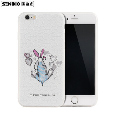 

Sendio Apple iPhone6 ​​ 6s Plus Case Case 3D Stereo Relief TPU All-Inclusive Soft Case Small Fresh Small T Series Bunny White