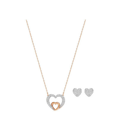 

Swarovski Heart Shape Heart Earrings Necklace Stud Earrings Gift Set 5198888