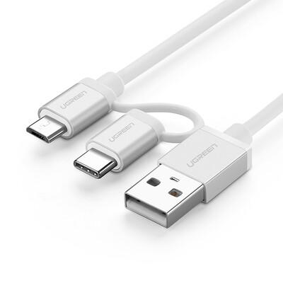 

Android комбо с зеленой линии передачи данных Micro USB / Type-C телефон зарядный кабель поддержки Huawei P9 проса виво / OPPO музыки как один метр серебра 20872