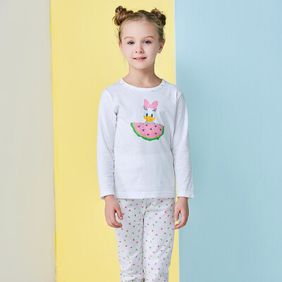 

Disney children's suit cotton underwear suit boys and girls baby autumn home clothes pajamas 28792D0 pink Daisy 150