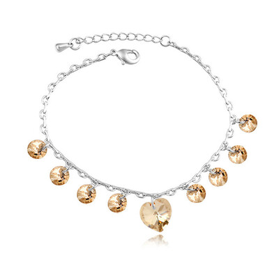 

Баффинова Boho Кисточкой Сердце Браслет Кристаллами от Swarovski Женщин Браслеты Дружбы Ювелирных Изделий
