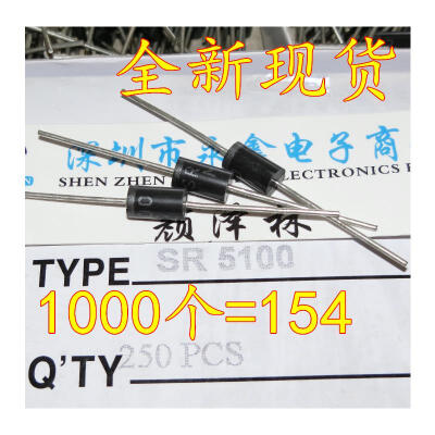 

20pcs/lot SR5100 SB5100 5A/ 100V DO -27 schottky diode new original free shipping