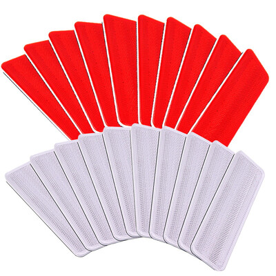 

Fun line motor vehicle reflex reflector 20 pieces of red&white each 10 pieces of high reflective GB 3C certification automotive plastic reflective sheet truck reflector