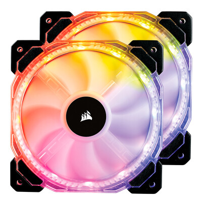 

USCorsair HD140 RGB LED Two-Belt Controller Colorful Lights High Performance PWM Chassis Fan (14CM
