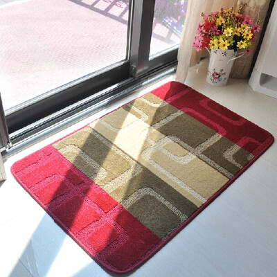 

Jingdong supermarket] green reed non-slip mats mat 40 * 60cm grid rhyme red