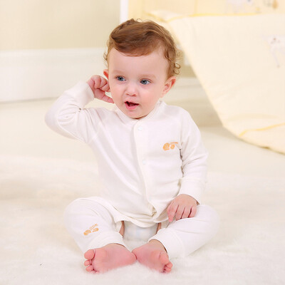 

Beibei Yi Bornbay suit spring&autumn men&women baby clothes baby clothes cotton comfortable open crotch suit BB815 beige 90