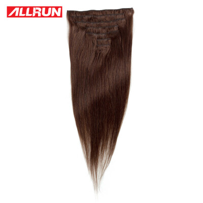 

Allrun Peruvian Straight Hair Dark Brown Clip In Human Hair 7Pcs/Set #2 Full Head Non-Remy Hair 16 inch-20 inch