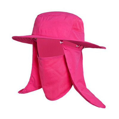 

Feilai Shi FEIRSH removable fishing hat outdoor men&women windbreak sandwich mosquito sunscreen hat fisherman hat mask hat hiking hat FJ06 pink