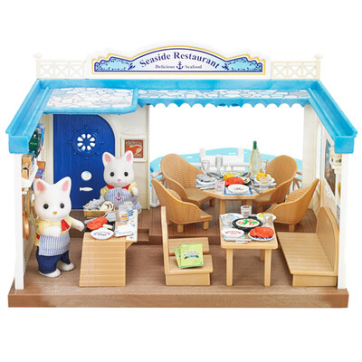 

Sambler family Japanese brand princess toy girl doll house simulation forest family family home shop house - seaside restaurant set SYFC41908