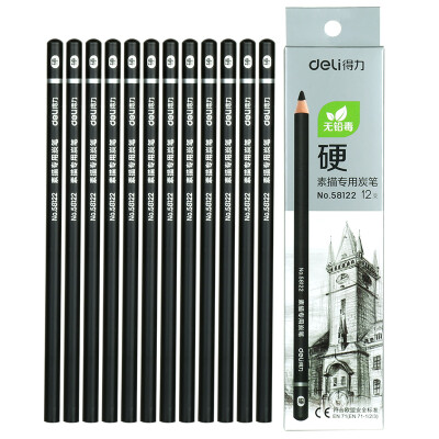 

Deli 58122 Charcoal Pencils 12-Pack Hard