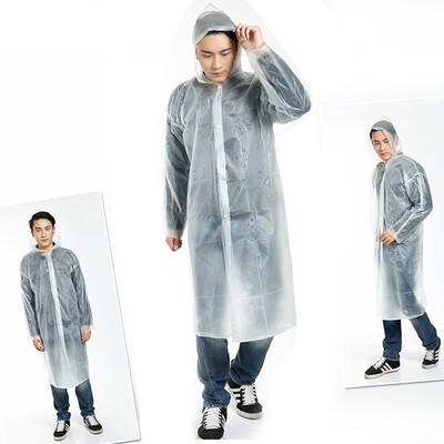 

Bovnik adult raincoat poncho male&female long hooded BY-01 white
