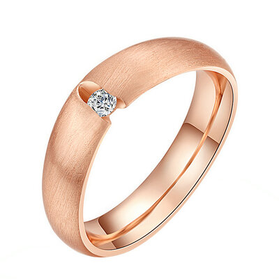 

Yoursfs Men Women Wedding Band Titanium Steel Rings Bague Homme Wiredrawing Fashion Stainless Steel Zircon Ring