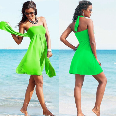 

Hot Multy way Feminine Cover Removable Padding Convertible Plus size Women Beach Dress S.M.L.XL
