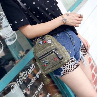 

Fashion Bling Green Geometric Women Cartoon Mini Backpacks Designer High Quality School Bags For Teenagers Girls Bag Backpack