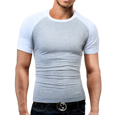 

Brand MenS T Shirt 2017 Summer Splicing Fashion O-Neck Short-Sleeved Tees Male Casual T-Shirt Slim Male Tops Tees DD01