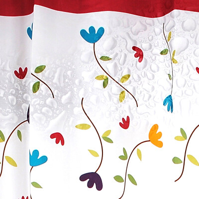 

Mercure polyester shower curtain waterproof&mildew can be machine wash blue flower pattern bath curtain 180 180CM