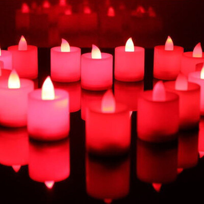 

Jingdong supermarket] green reed LED candle light holiday wedding birthday romantic smoke-free 24 fitted with white