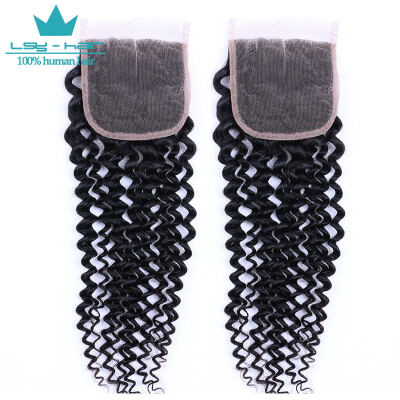 

Brazilian Kinky Curly Closure 4*4 Free Middle 3 Part Lace Closure Grade 8a Virgin Brazilian Curly Closure Human Hair